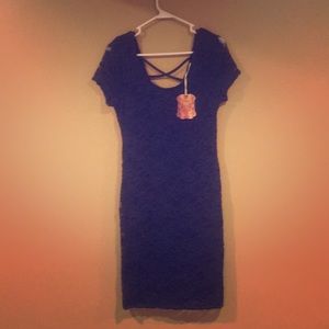 Blue lace dress
